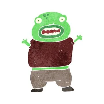 Retro cartoon mutant boy Stock Illustration