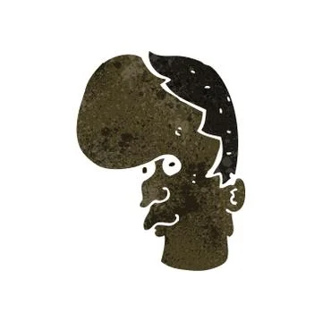 Retro cartoon mutant head Stock Illustration