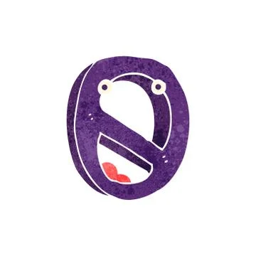 Retro cartoon number zero Stock Illustration