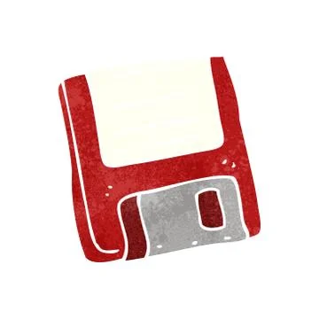 Retro cartoon old computer disk Stock Illustration