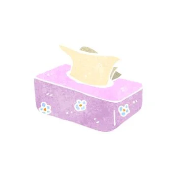 Retro cartoon pack of tissues Illustrazione stock