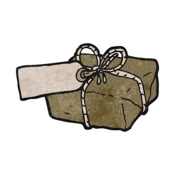 Retro cartoon parcel 库存插图