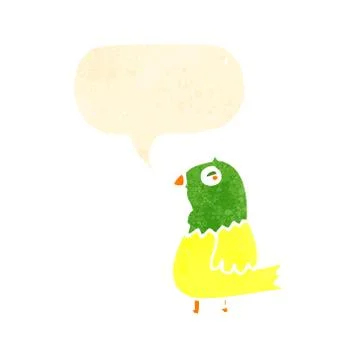 Retro cartoon parrot Stock Illustration