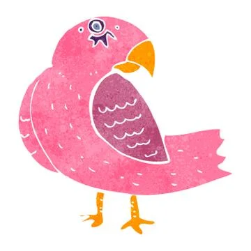 Retro cartoon parrot Stock Illustration