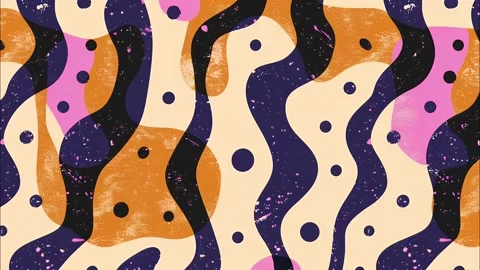 Retro cartoon pattern loop with pop art dots and funky stains Stock Footage 315244637
