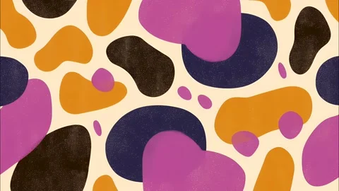Retro cartoon pop art pattern with funky stains and colorful dots Stock Footage 315245362