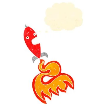 Retro cartoon rocket Illustrazione stock