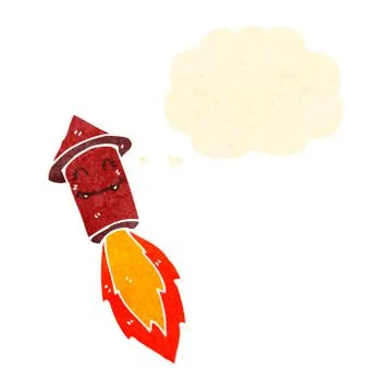 Retro cartoon rocket Stock Illustration