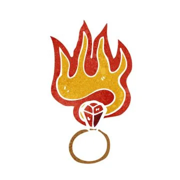 Retro cartoon ruby ring Stock Illustration