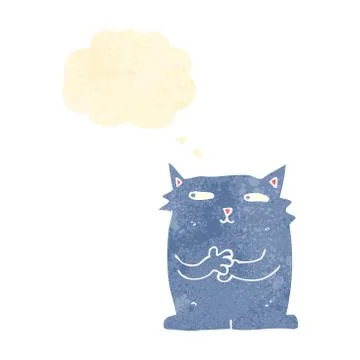 Retro cartoon scheming cat Ilustración de archivo