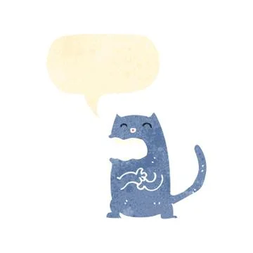 Retro cartoon scheming cat Ilustración de archivo