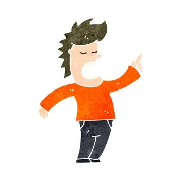 Retro cartoon self important man talking Stock Illustration