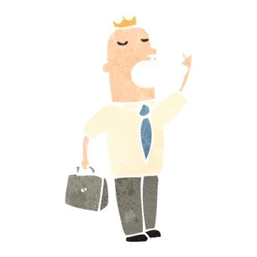 Retro cartoon self important office guy Stock Illustration