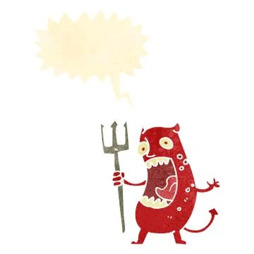 Retro cartoon shouting devil イラスト素材
