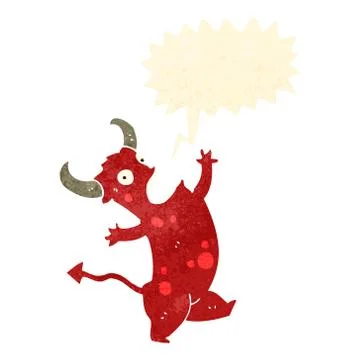 Retro cartoon singing devil Stock Illustration