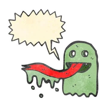 Retro cartoon slimy ghost Stock Illustration