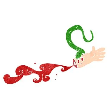 Retro cartoon snake bite Stock Illustration