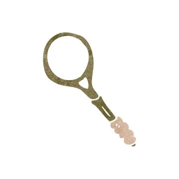 Retro cartoon squash racket Illustrazione stock