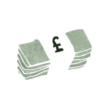 Retro cartoon stack of money イラスト素材