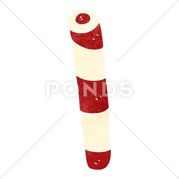 Retro cartoon stick of rock candy Stock Illustration