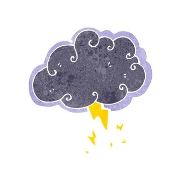 Retro cartoon stormcloud symbol Stock Illustration