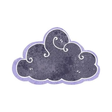 Retro cartoon stormcloud symbol Stock Illustration