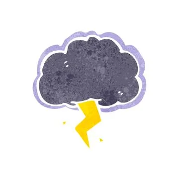 Retro cartoon stormcloud symbol Stock Illustration