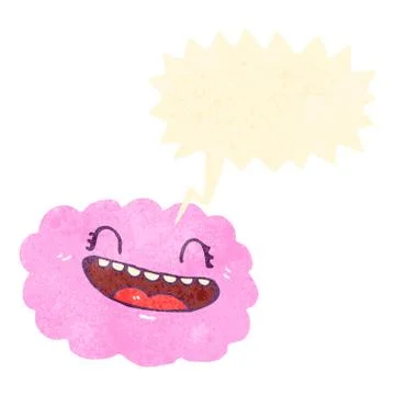 Retro cartoon talking cloud Illustrazione stock