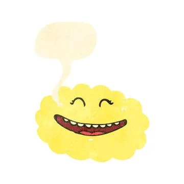Retro cartoon talking cloud Illustrazione stock