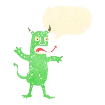 Retro cartoon talking devil 스톡 일러스트