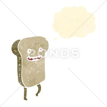 Retro cartoon toasts cartoon character Stock Illustration