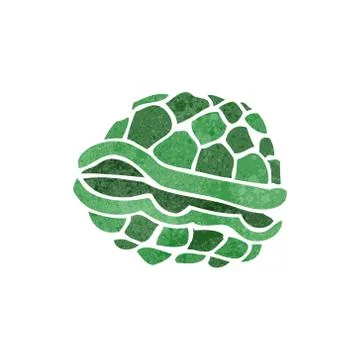 Retro cartoon turtle shell Illustrazione stock