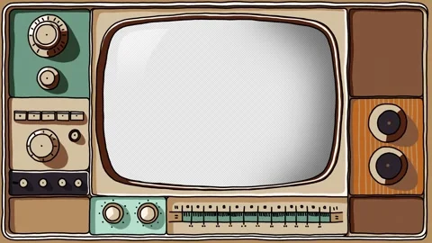 Retro Cartoon TV Frame Animation Video stock 333209836