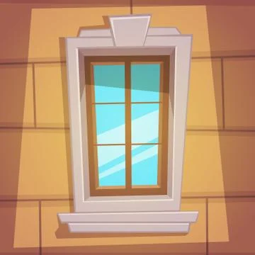Retro Cartoon Window Stock Illustration