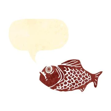 Retro cartoon,piranha, Stock Illustration