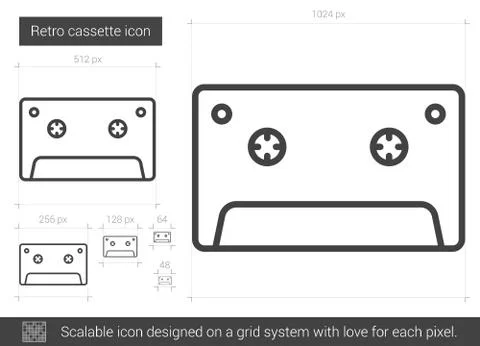 Retro cassette line icon. Stockillustratie