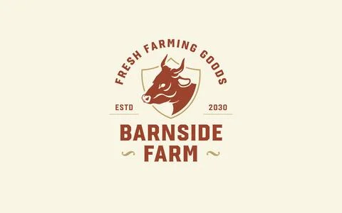 Retro cattle ranch shield logo vector vintage beef farm crest badge provides  Stock Illustration