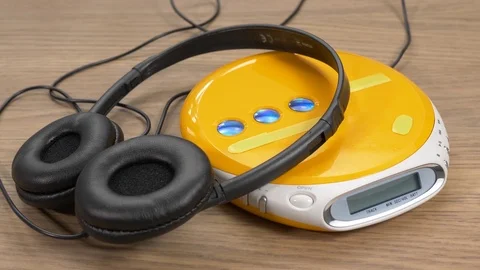Retro CD Compact Disc Music Player Closeup Stock Footage 111674345
