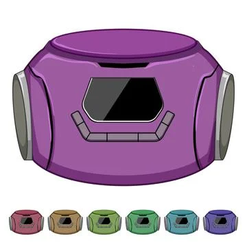 Retro cd player cartoon vector graphic Stock Illustration