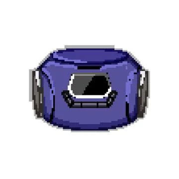 Retro cd player pixel art vector illustration Illustrazione stock