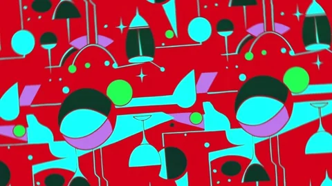 Retro celebration vibe tile — Rotation Motion Stock Footage 308251053