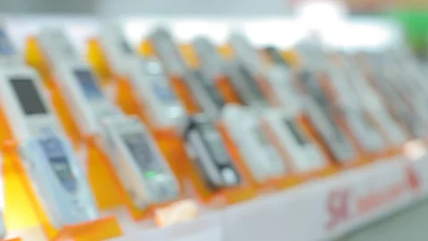 Retro cellphone pan CU Stock Footage 100593941