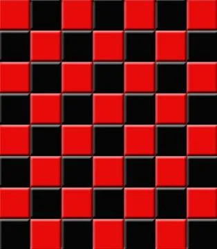 Retro ceramic tiles black and red Stock Illustration