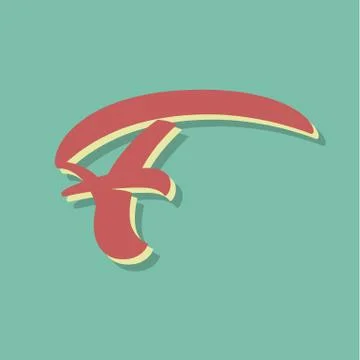 Retro character from a fontset, vector illustration Stock Illustration