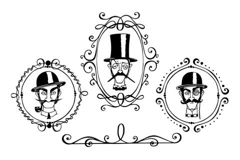 Retro characters illustration Stock Illustration