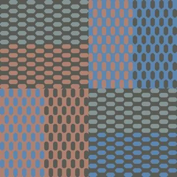 Retro checkerboard mosaic seamless pattern modern geometric textile print Stock-Illustration