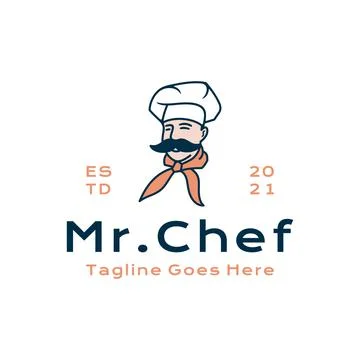 Retro Chef / Restaurant logo design inspiration vector icon illustration Stock Illustration