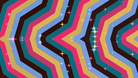Retro Chevron Pattern with Starbursts Stock Footage 331724252