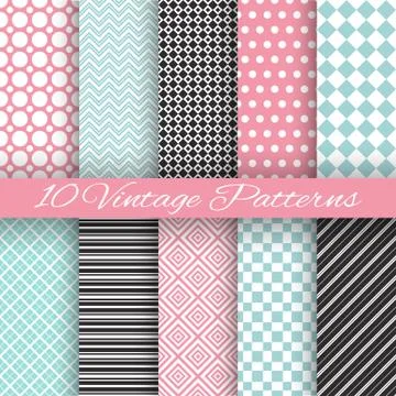 Retro chic seamless pattern Stockillustratie