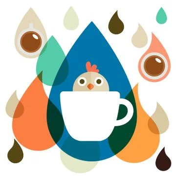 Retro Chick Coffee Illustrazione stock